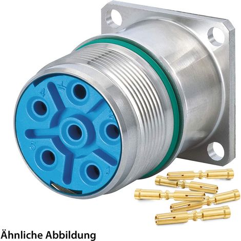 HUMMEL SET inkl. Kontakte M23 Leistung INOX Geräteteckverbinder, Crimpei. gerade Polzahl 3+5+PE, Buchse Vorderwand - 1 Stück
