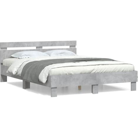 Maison Exclusive - Cama con cabecero madera de ingeniería gris ho (1/5)