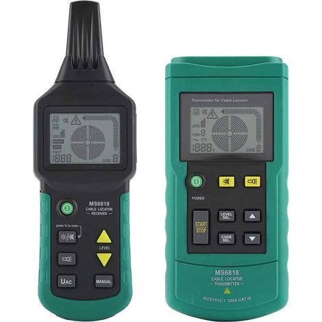 MS6818 12 V bis 400 V AC DC Kabel, tragbares Telefon, professioneller Kabel-Locator, Toner-Detektor, unterirdischer Metallrohr-Detektor, Tester, Leitungs-Tracker (ohne AAA-Batterie)