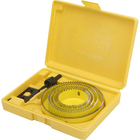 Ensemble de 8 forets cloches en acier jaune à haute teneur en carbone pour le travail du bois, 64 mm à 127 mm (1/5)