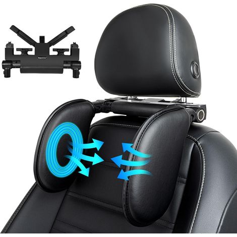 Repose-tête voiture en mousse à mémoire de forme, ajustable, pour enfants et adultes, noir (1/5)