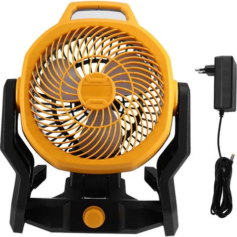 Portable camping ventilateur alimenté bureau floor ventilateur pour dewalt DCB200 18 V 20 V lithium batterie prise UE (1/5)