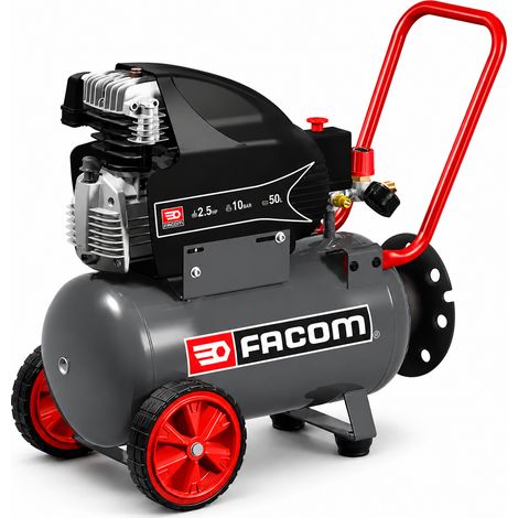 Facom – Compresseur professionnel coaxial lubrifié 50 L – Pression 10 bar – Débit d'air 260 L/min – Moteur 2,5 HP – 427251