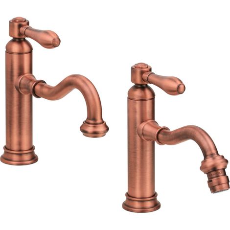 Set miscelatori lavabo e bidet modello retrò colore rame Gattoni Oxford KITOXFORDVC1 (1/4)