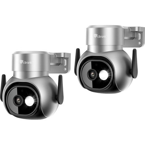 Lot de 2 Caméra Surveillance 4K 8MP Ctronics avec Projecteur, 2,4/5Ghz WiFi, Détection Humaine/Animaux/Véhicule Suivi Auto Vision Nocturne Couleur (1/5)