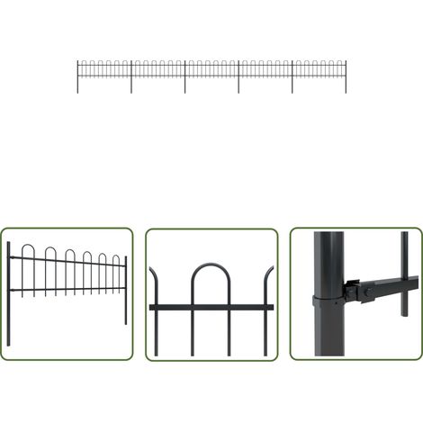 Gartenabgrenzung - vidaXL Gartenzaun  Stahl  Robust  Modern - Zaunpfosten (1/5)