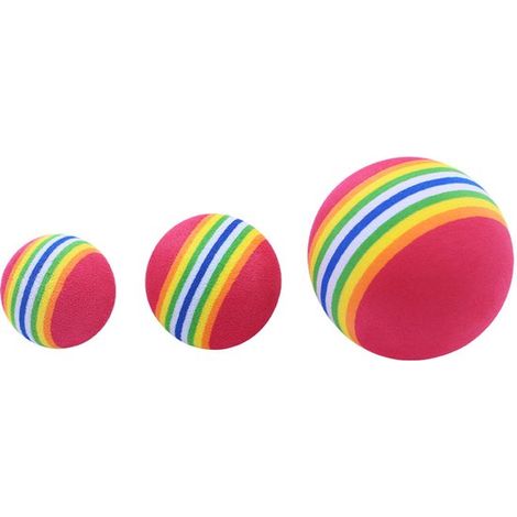 Pelota juguete juguete suave masticable gatitos, interactivo silencioso, (3 tamaños diferentes): 6,3 cm diámetro, 4,2 cm diámetro, 3,5 cm (1/5)
