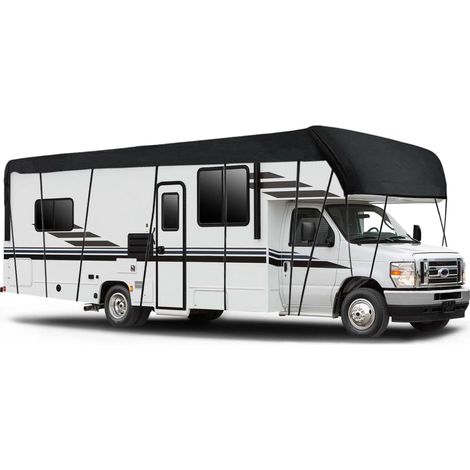 Telo di copertura per camper, in tessuto Oxford 210D, resistente ai raggi UV, all'acqua e alla polvere, telo universale per caravan (8,5 x 3 m)