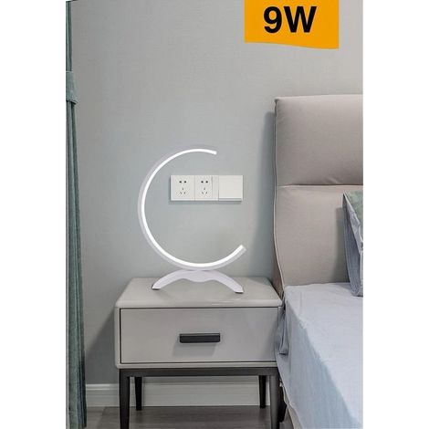 Trade Shop - Lume Led 9w Lampada Tavolo Abat-jour Stilizzata Bianco Luce 3000k 6500k 4000k D30 -