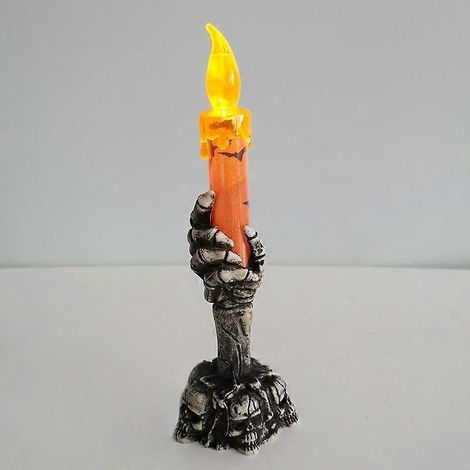 bougie LED fantôme en forme de main pour décoration d'Halloween avec bougie électrique sans flamme, idéale pour une fête à thème ou une décoration intérieure. (1/5)