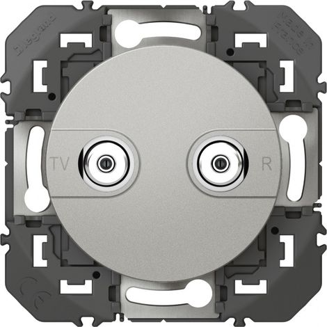 Prise réseau câblé AFORM typeF à étoile blindée - Blanc - Dooxie - 600457 - Legrand - Aluminium