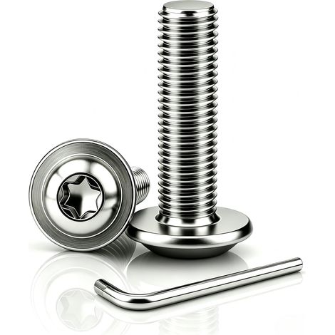 16 Pièces Vis Torx à Tête Bombée avec Bride M5x10 mm Boulon Inox (1/5)