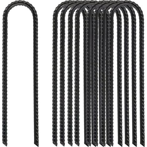 8 Sardines de Fixation Acier Galvanisé, 30cm Camping Crochets Piquets Tente Sol en U Robustes, Trampoline, Balançoire, Tonnelle, Auvent, Installation Facile, Haute Résistance (1/5)
