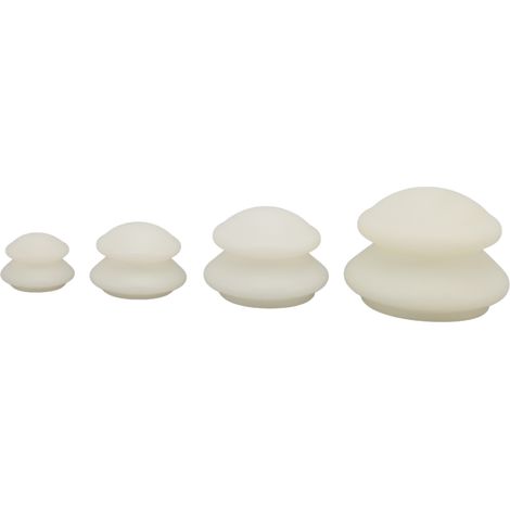 4 Pièces Ensemble de Ventouses Thérapie par Ventouses à Forte Aspiration pour Soins de Peau et Relaxation (1/5)