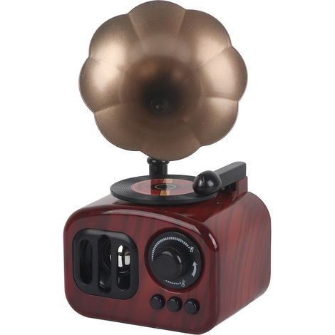 Tourne-disque Vintage Gramophone Classique pour Enfants, Décoration Salon et Fêtes, Lecteur Vinyle Stéréo (1/5)