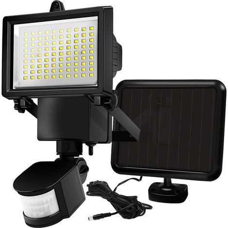 Projecteur solaire à détecteur de mouvement 1000LM – Éclairage blanc froid – Autonomie 8-12h – IP44 – Pour espaces extérieurs – Lumi Jardin (1/5)