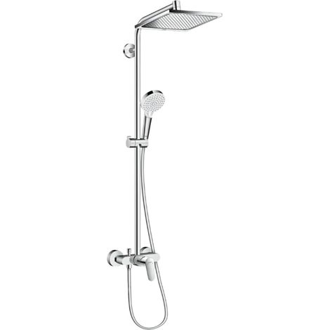 Hansgrohe 27284000 Crometta E Showerpipe 240 1jet with single lever mixer - Chrome (1/8)