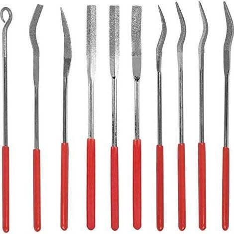 Paquet de 10 Mini Limes Diamantées Assorties - Idéales pour Bijoutiers, Sculpture sur Bois, Artisanat (1/5)