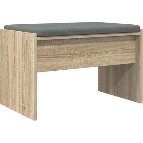 Hall Bench with Cushion Sonoma Oak 63 x 38 x 40 cm vidaXL
