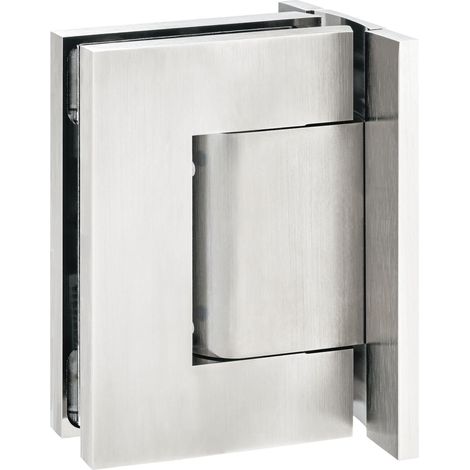 Charnière de porte en verre pour paroi en verre 8-13,52 mm Bande hydraulique avec réglage de position zéro Acier inoxydable mat (1/5)