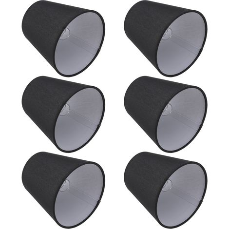 Lot de 6 abat-jour noirs de style moderne et épuré pour ampoule E14. (1/5)