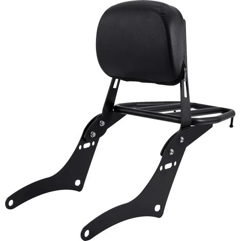 Portaequipajes trasero, respaldo tipo sissy bar, compatible con motocicletas CMX300/CMX500, color negro. (1/2)
