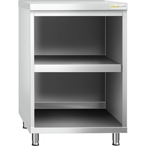Meuble bas inox ouvert 600x700 mm PREMIUM - GOLDINOX (1/4)