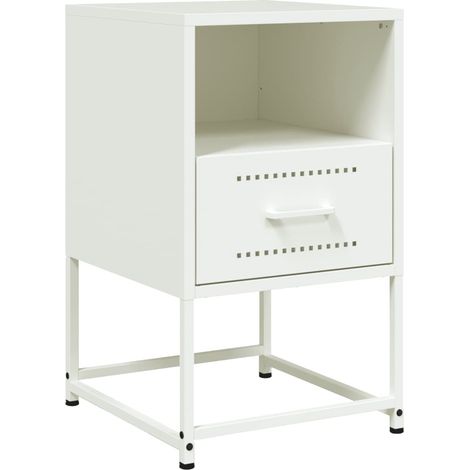 Maison Exclusive - Nachttisch Weiß 36x39x60,5 cm Stahl