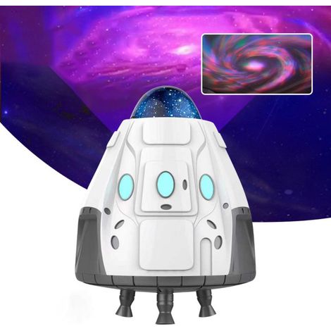 Sternenprojektor in Form einer Raumkapsel, Nachtlicht mit Weltraummotiv und Fernbedienung, dekorative Tischlampe (1/5)