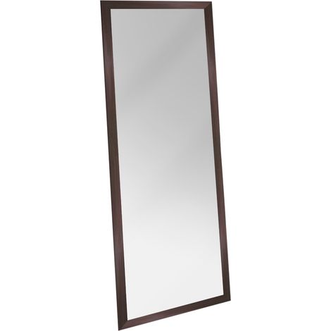 Specchio Carimate, Forma Rettangolare, Tipologia a Terra, Colore Struttura Trasparente, 40x105h cm Marrone Noce