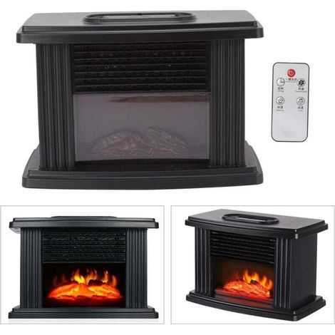 1000W Electric Fireplace Heater, Portable, Fast, Even Heating, Electric Tabletop Stove with Remote Control (1/4)