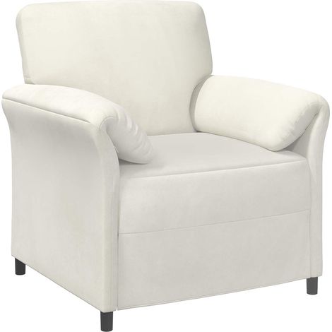 Divano 1 posto Crema 88 x 83 x 95 cm Velluto vidaXL (1/5)