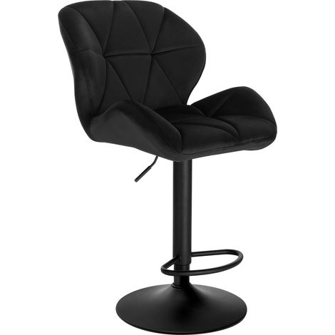 WOLTU bar stools chairs Dining Kitchen Counter velvet stools Swivel Gas Lift Black
