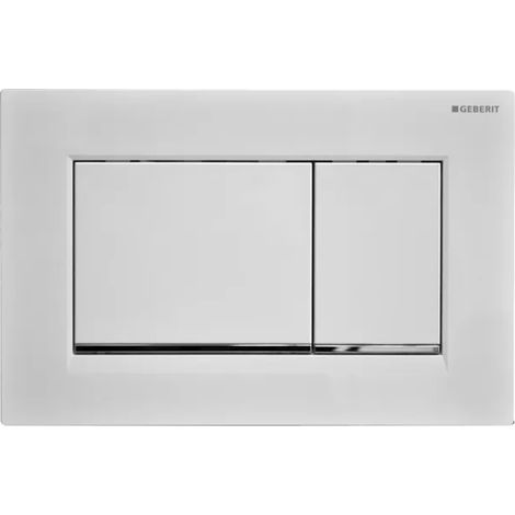 PLACCA 2 TASTI MODELLO SIGMA 30 BIANCO/CROMATO/BIANCO   GEBERIT