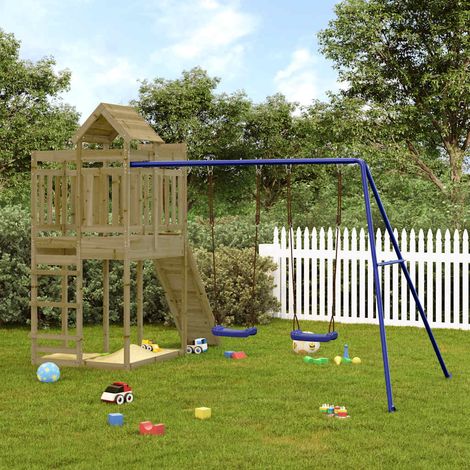 Aire de Jeux d'extérieur Maisonnette de jeu Maison enfant exterieur bois de pin imprégné 52607 (1/5)