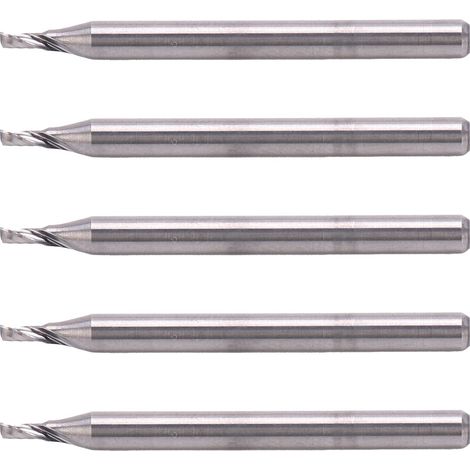 Lot de 5 fraises à queue carbure monocoup spirale 3.175x1,5x3mm pour défonceuse (1/5)