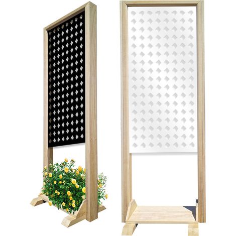 HALLOWEEN - Paravent modulable - 70x190 cm - en bois et PVC - Couleur : noir