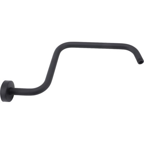 Tuyau extension douche inox noir forme S avec rosace - encastré salle bain pour pomme douche (1/5)