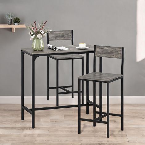 Ensemble table de bar et tabourets en métal 89 x 45 x 87 cm (1/5)