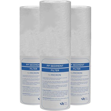 Paquete de 3 cartuchos contra sedimentos 10 micras para filtro de puerta 9-3/4-10 pulgadas