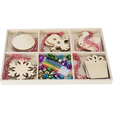 Décoration de Noël en bois rustique artisanale, ornement de sapin sculpté, accessoire cadeau pour maison, disque en bois (emballage bulle triple sur demande). (1/5)