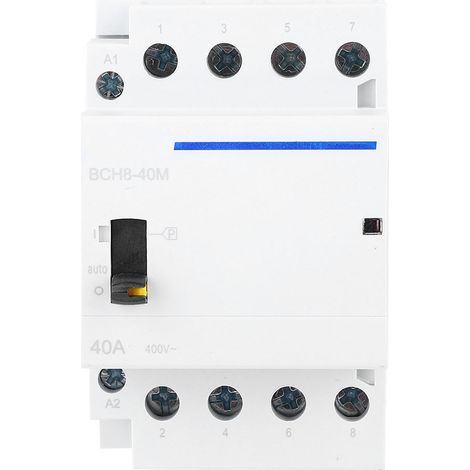 BCH8-40M 230V 4P 40A Household AC Modular Contactor with Manual Control Switch (4NC) (1/5)
