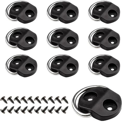 Anneaux d'arrimage, 10 pièces, crochets pour filets de coffre de voiture, anneaux de fixation, t (1/5)