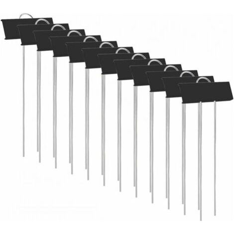 12 Pcs Étiquettes de Plantes, Marqueurs Étiquettes Plante, Étiquette Jardin Métal Durable Antirouille Étiquettes Potager Marqueur pour Fleur Légumes Graine Jardin Pépinière (Noir) (1/5)