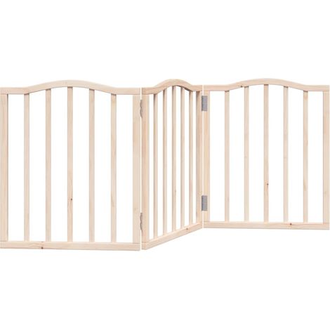 Barrière pour chien pliable 3 panneaux 150 cm bois de peuplier (1/5)