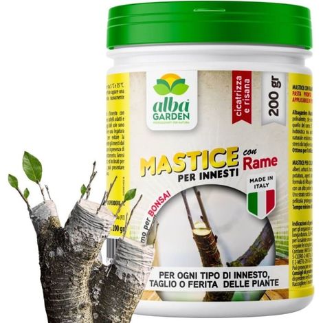 Mastice Pasta Pronto Uso per Innesti e Potature Con Rame Antibatterico Pasta Cicatrizzante per Ferite x 200 g (1/5)