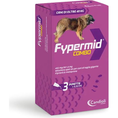 Candioli Dog Fypermid Combo (Oltre 40Kg) Spot-On - Confezione 3 Pipette - Antiparassitari CANE