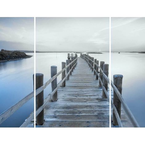 Triptyque sur toile ponton 125x97 cm - Impression sur Toile Murale Décorative - Image imprimée en HD sur Toile - Toile sur Châssis en Bois FSC - Fabriqué en France (1/5)