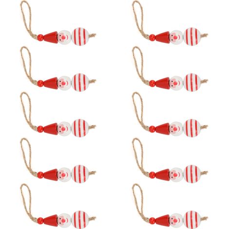 Lot de 10 pendentifs bonhomme de neige colorés pour sapin de Noël, boule rouge. (1/5)