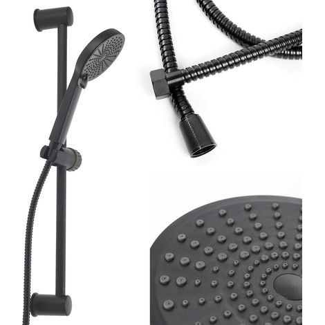 Barre de douche universelle noire mate